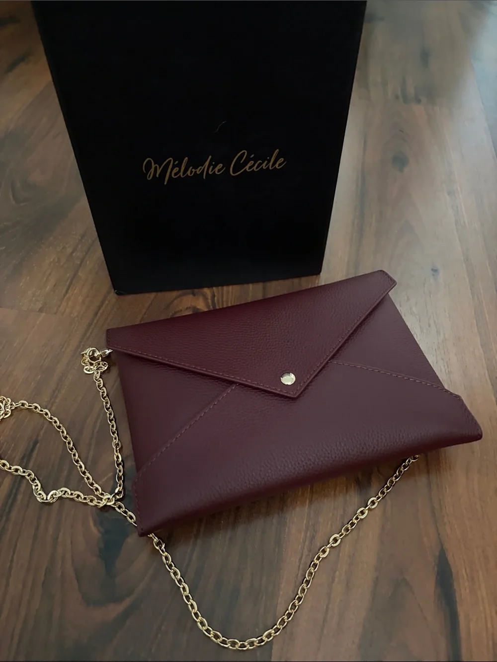 Melodie Cecile Women’s Envelope Crossbody Bag Set - Burgundy, Cream & Tan 🩷